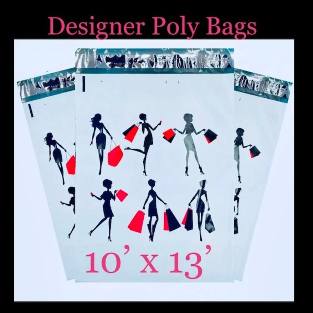 25ct ~ 10x13” Designer PolyMailers ⭐️🆕⭐️ 5-Designs. 5ct- Per Each Design